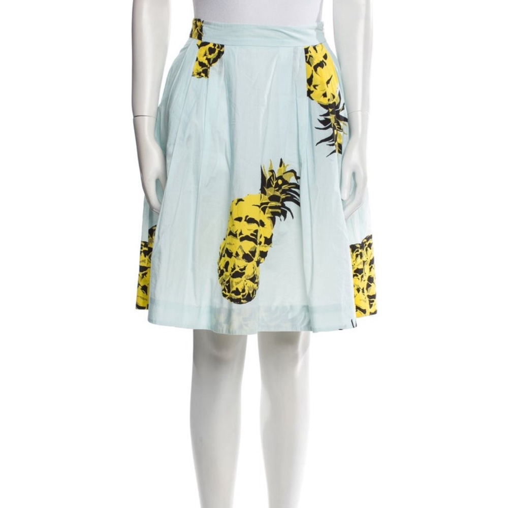 MSGM high waisted pineapple knee length skirt pop art